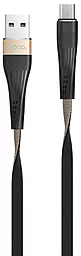 Кабель Hoco U39 Slender USB-A - micro USB 12w 2.4a 1.2м cable Gold/Black - фото Кабель Hoco U39 Slender USB-A - micro USB 12w 2.4a 1.2м cable Gold/Black