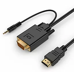 Відео перехідник (адаптер) Cablexpert HDMI в VGA і стерео-аудіо 10m Black