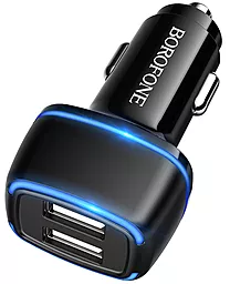Автомобильное зарядное устройство Borofone BZ14 2USB + USB Type-C Cable Black - миниатюра 2