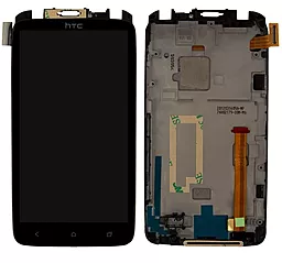 Дисплей HTC One X, One XL (S728e) с тачскрином и рамкой, Black
