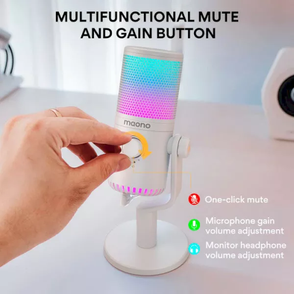 Микрофон Maono DM30 RGB White - фото 7