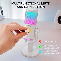 Микрофон Maono DM30 RGB White - миниатюра 7 Микрофон Maono DM30 RGB White - миниатюра 7