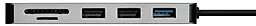 Мультипортовый USB Type-C хаб Grand-X HDMI/3хUSB/TypeC/CR (SG-512) Silver - миниатюра 3