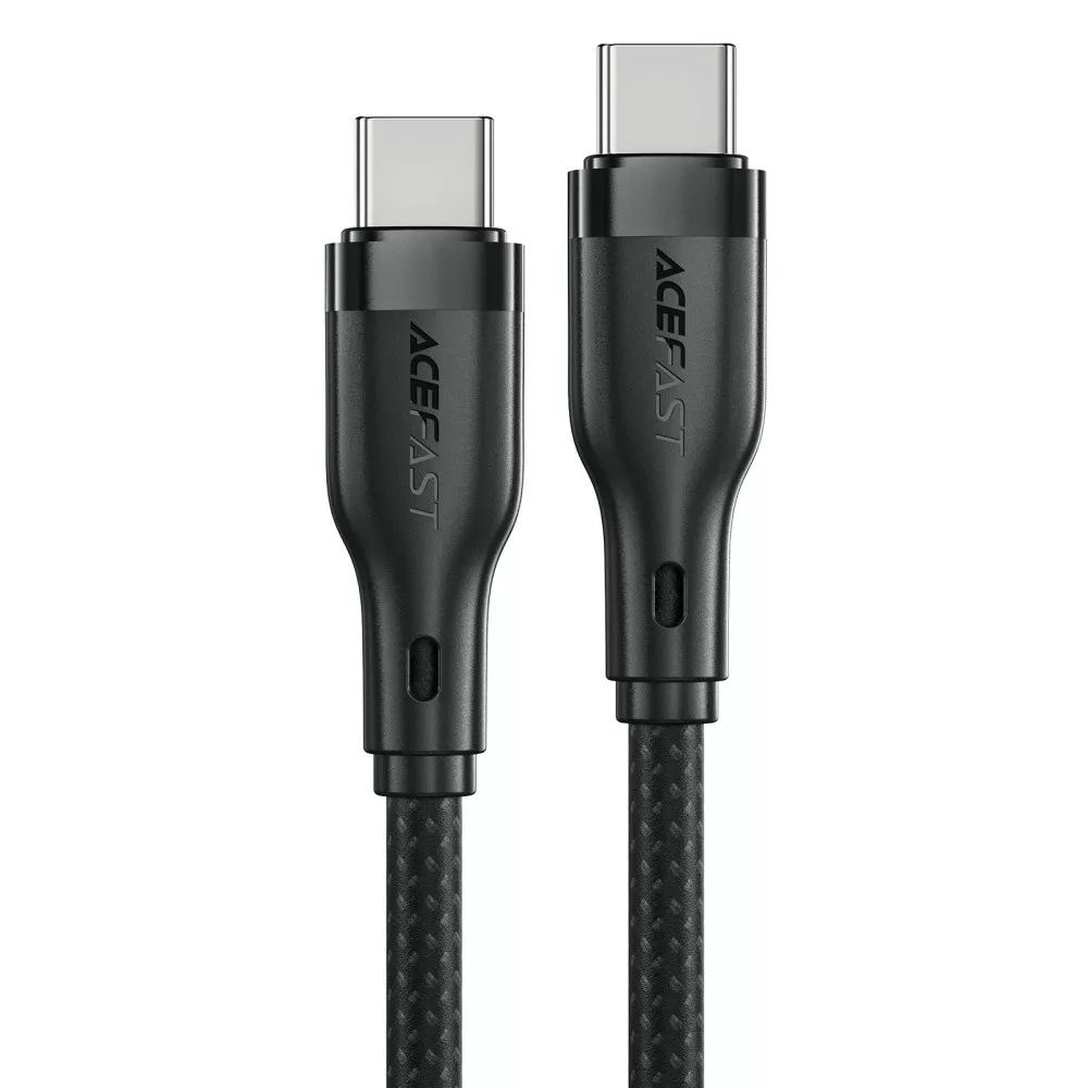 Кабель AceFast C08-03 USB Type-C - Type-C 60w 3a 1.2м PD cable Black - фото 1
