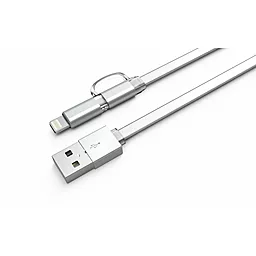 Кабель USB LDNio 2-in-1 USB Lightning/micro USB Cable White (LC84) - миниатюра 3