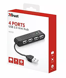 USB-A хаб Trust Vecco 4 Port USB 2.0 Mini Hub (14591) - мініатюра 2
