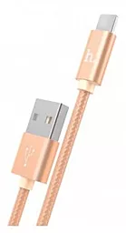 USB Кабель Hoco X2 Rapid Braided Charging USB Type-C Cable Gold - мініатюра 4