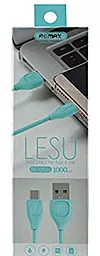 Кабель Remax Lesu USB-A - micro USB 12w 2.4a 1м cable Blue (RC-050m) - миниатюра 3 Кабель Remax Lesu USB-A - micro USB 12w 2.4a 1м cable Blue (RC-050m) - миниатюра 3