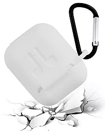 Силиконовый чехол для Apple AirPods SLIM Logo White - миниатюра 4