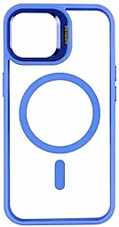 Чехол 1TOUCH Bracket Clear Camera Lens with MagSafe для Apple iPhone 14 Blue - фото Чехол 1TOUCH Bracket Clear Camera Lens with MagSafe для Apple iPhone 14 Blue