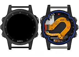 Дисплї (екран) для розумних годинників Garmin Fenix 5S Plus з тачскріном і рамкою, Black