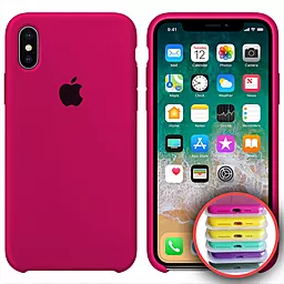 Чохол Silicone Case Full для Apple iPhone XS Max Hot Pink