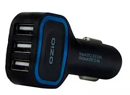 Автомобильное зарядное устройство Ozio 5V/3.4A 3USB Black - миниатюра 2