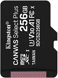 Карта памяти Kingston microSDXC 256GB Canvas Select Plus Class 10 UHS-I U3 V30 A1 (SDCS2/256GBSP)
