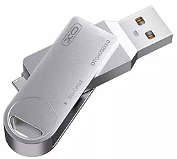 Флешка XO DK03 USB3.0 + Type-С 128 GB Silver - фото Флешка XO DK03 USB3.0 + Type-С 128 GB Silver