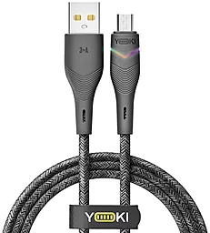 Кабель Yoki YK-RG24 RGB USB-A - micro USB 15w 3a 1.2м cable Black - фото Кабель Yoki YK-RG24 RGB USB-A - micro USB 15w 3a 1.2м cable Black