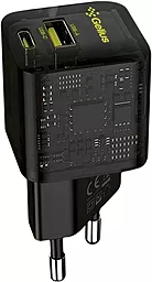 Мережевий зарядний пристрій Gelius 30W GaN PD USB-A/USB-C ports home charger transparent black (GP-HC055) - мініатюра 2