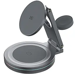 Беспроводная док-станция MAKE PS2 3-in-1 15w wireless charger black (MQI-P101BL) - фото Беспроводная док-станция MAKE PS2 3-in-1 15w wireless charger black (MQI-P101BL)