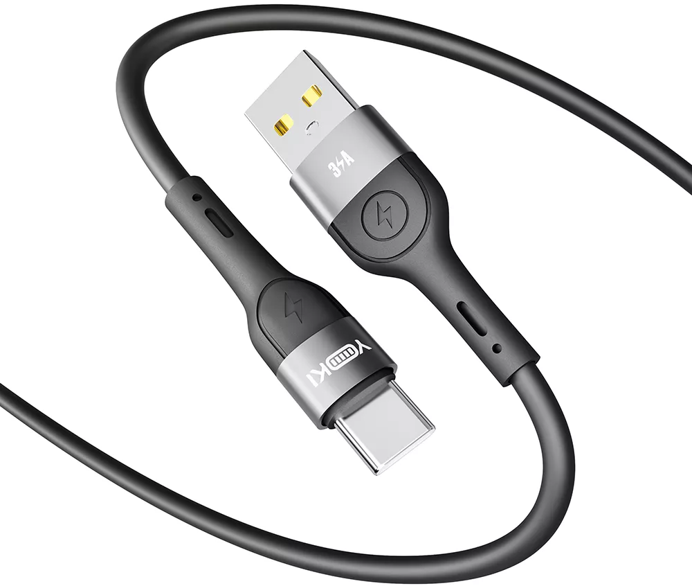 Кабель Yoki YK-EX11 EXTRA USB-A - Type-C 15w 3a 2м cable Black - фото 3