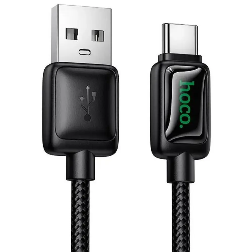 Кабель Hoco U146 USB-A - Type-C 12w 2.4а 1м cable Black - фото 1