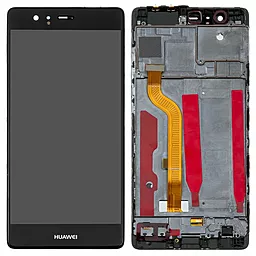 Дисплей Huawei P9 (EVA-L09, EVA-L19, EVA-L29, EVA-AL10, EVA-TL00, EVA-AL00, EVA-DL00) с тачскрином и рамкой, Black
