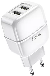 Сетевое зарядное устройство Hoco C77A 2.4a 2xUSB-A ports charger + Lightning cable white - миниатюра 4 Сетевое зарядное устройство Hoco C77A 2.4a 2xUSB-A ports charger + Lightning cable white - миниатюра 4