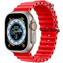 Сменный ремешок для умных часов Apple Ocean Band Design 42/44/45/49 mm Red