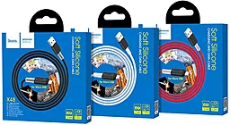 Кабель Hoco X48 Soft Silicone USB-A - micro USB 12w 2.4a 1м cable White - миниатюра 4