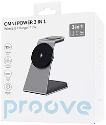 Бездротовий (індукційний) зарядний пристрій Proove Omni Power 15w 3-in-1 grey (WSOP15020003) - мініатюра 3