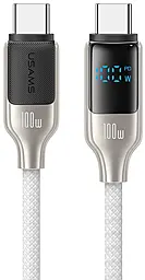 Кабель Usams Digital Display HX Ser. USB Type-C - Type-C 100w 5a 1.2м PD cable Gray (US-SJ742) - фото Кабель Usams Digital Display HX Ser. USB Type-C - Type-C 100w 5a 1.2м PD cable Gray (US-SJ742)
