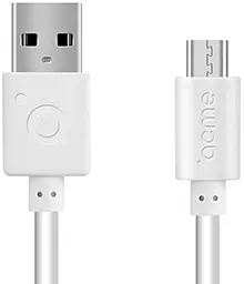 Кабель Acme CB1011W USB-A - micro USB 10w 1м cable White (4770070879030) - фото Кабель Acme CB1011W USB-A - micro USB 10w 1м cable White (4770070879030)