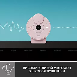 Камера відеоспостереження Logitech Brio 300 FHD Rose (960-001448) - мініатюра 4