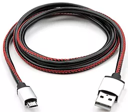 Кабель USB Vinga 2.4A micro USB Cable Black (VCPDCMLS1BK) - миниатюра 2