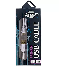 Кабель USB Atcom 1.8M micro USB Cable White (16122) - миниатюра 2