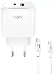 Сетевое зарядное устройство XO L137 20w PD/QC3.0 USB-C/USB-A ports home charger + USB-C to Lightning cable white - фото Сетевое зарядное устройство XO L137 20w PD/QC3.0 USB-C/USB-A ports home charger + USB-C to Lightning cable white