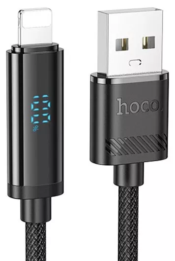Кабель Hoco U127 USB-A - Lightning 12w 2.4a 1.2м cable Black - фото 1