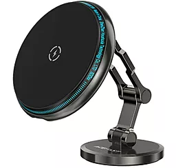 Держатель с беспроводной зарядкой, магнитный AceFast D30 Black - фото Держатель с беспроводной зарядкой, магнитный AceFast D30 Black
