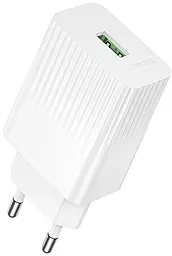 Сетевое зарядное устройство Borofone BAS72A 18w QC3.0 USB-A port charger white - фото Сетевое зарядное устройство Borofone BAS72A 18w QC3.0 USB-A port charger white