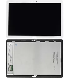 Дисплей для планшета Huawei MediaPad T5 10 (AGS2-L03, AGS2-L09, AGS2-W09, AGS2-W19, AGS2-W09HN, AGS2-AL00HN) (с отверстием под кнопку) + Touchscreen White