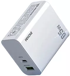 Мережевий зарядний пристрій з швидкою зарядкою WK Wekome 65W USB-A-C Charger White (WP-U116) - мініатюра 4