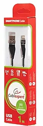 Кабель Cablexpert USB-A - Lightning 12w 2.4a 1м cable Black (CCPB-L-USB-11BK) - мініатюра 2 Кабель Cablexpert USB-A - Lightning 12w 2.4a 1м cable Black (CCPB-L-USB-11BK) - мініатюра 2