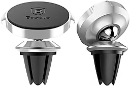 Держатель магнитный Baseus Small Ears Series Magnetic Car Air Vent Mount Silver (SUER-A0S) - фото Держатель магнитный Baseus Small Ears Series Magnetic Car Air Vent Mount Silver (SUER-A0S)