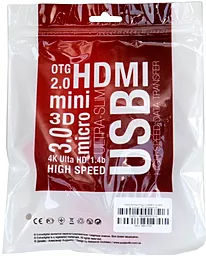 Видеокабель ExtraDigital USB Type-C - HDMI Cable 2M 4K 30HZ Red (KBH1751) - миниатюра 4