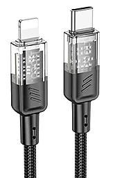 USB PD Кабель Hoco U129 Spirit transparent charging 27w 3a 1.2m USB Type-C - Lightning cable black