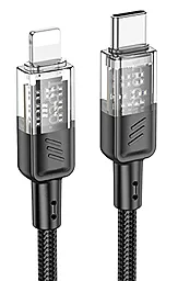 Кабель Hoco U129 Spirit transparent charging USB Type-C - Lightning 27w 3a 1.2м PD сable Black