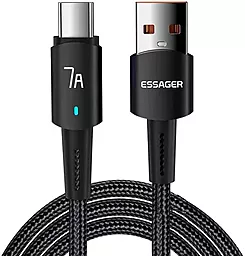 USB Кабель Essager 100w 7A USB-A - Type-C cable black (EXC7A-CG01-P)