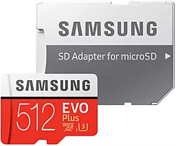 Карта памяти Samsung microSDXC 512GB Evo Plus Class 10 UHS-I U3 + SD-адаптер (MB-MC512HA/RU)