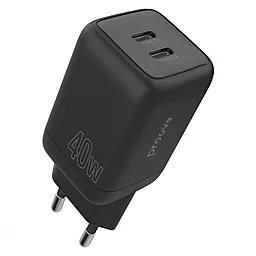 Сетевое зарядное устройство Proove 40w PD 2xUSB-C ports fast charger black (WCSP4020001) - фото Сетевое зарядное устройство Proove 40w PD 2xUSB-C ports fast charger black (WCSP4020001)