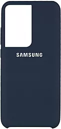 Чехол Epik Silicone Cover (AAA) Samsung G998 Galaxy S21 Ultra Midnight Blue