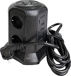 Сетевой фильтр (удлинитель) Patron 4000w 16a 3м 6 розеток 3xUSB-A/USB-C ports с выключателем чёрный (EXT-PN-SP-1663-USBTW) - фото Сетевой фильтр (удлинитель) Patron 4000w 16a 3м 6 розеток 3xUSB-A/USB-C ports с выключателем чёрный (EXT-PN-SP-1663-USBTW)